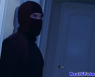 Housewife fucked into ass by a midnight burglar